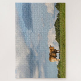 Puzzle Vaca de Blonde d'Aquitaine en la región de Dordogn