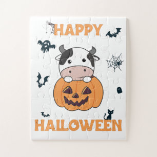 Puzzle Vaca En Calabaza Vacas Cuestas Felices Halloween J