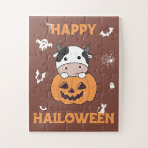 Puzzle Vaca En Calabaza Vacas Cuestas Felices Halloween J