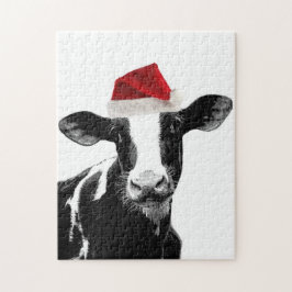 Puzzle Vaca Santa Cow-Holstein Navidades de productos lác