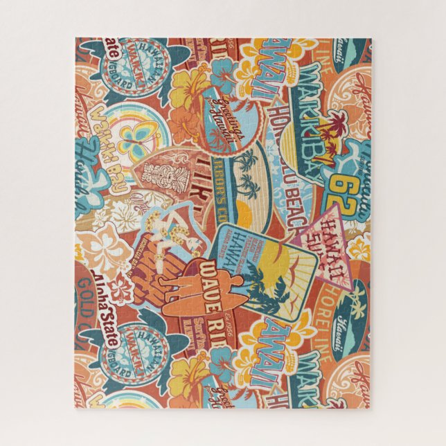 Puzzle Vacaciones costeras Waikiki Bay Hawaii (Vertical)