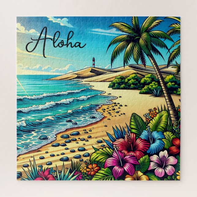 Puzzle Vacaciones de Aloha en el Océano Tropical (Vertical)