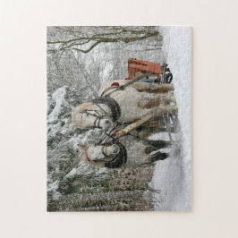 Puzzle Vacaciones de Navidades de caballos de Sleigh Ride