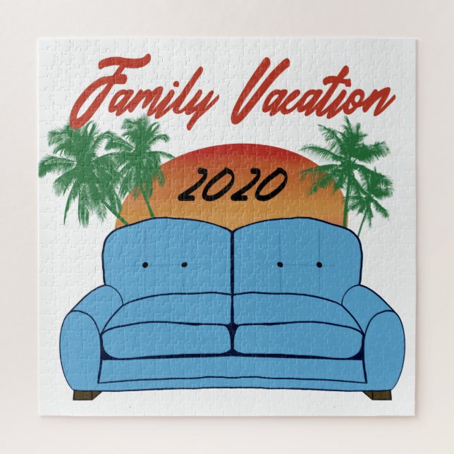 Puzzle Vacaciones familiares 2020 en el Chiste de virus d (Vertical)