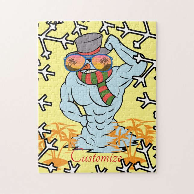 Puzzle Vacaciones Tropicales Musculares De Snowman Thunde (Vertical)