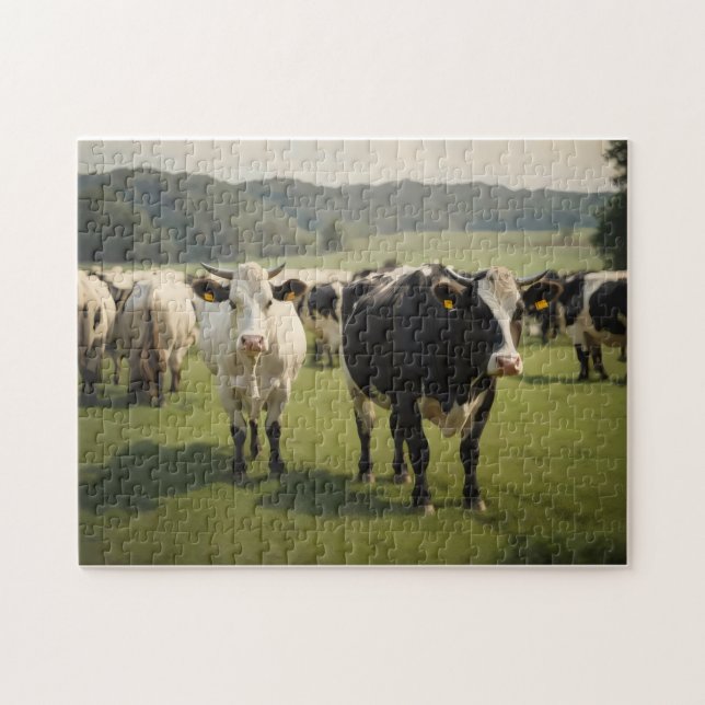 Puzzle Vacas en un campo (Horizontal)