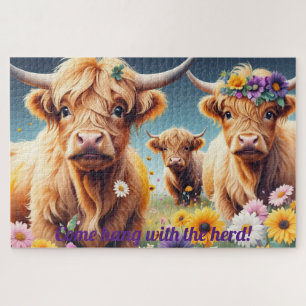 Puzzle Vacas florales de las tierras altas 20 x 30