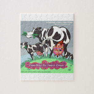 Puzzle Vacas haciendo crema espesa Dibujo animado diverti