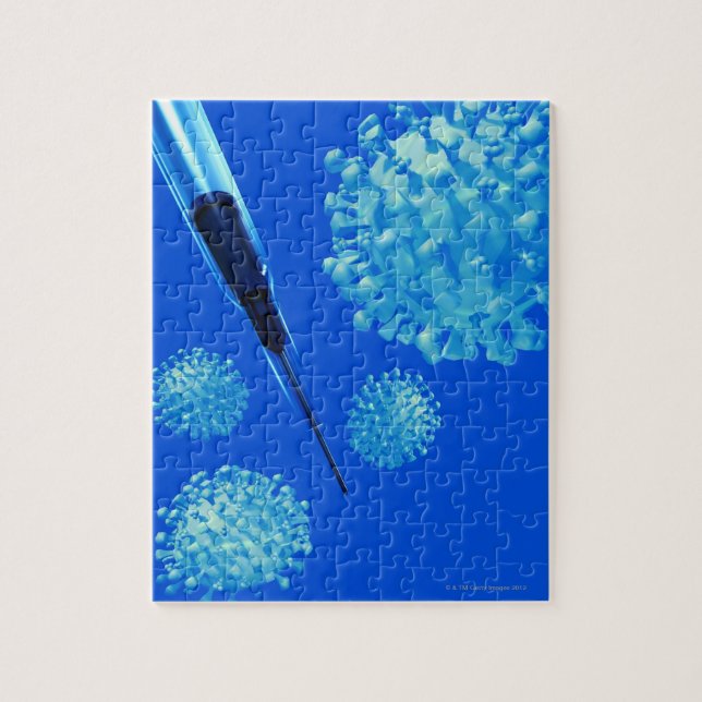 Puzzle Vacuna antigripal, arte conceptual de la computado (Vertical)