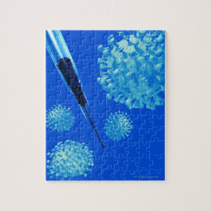Puzzle Vacuna de la gripe, ilustraciones conceptuales del