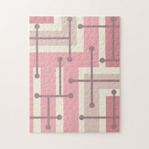 Puzzle Vainilla rosa de arte geométrico retro