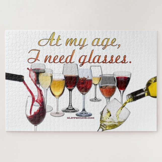 Puzzle Vajilla de vino para beber de SlipperyJoe con jueg (Horizontal)