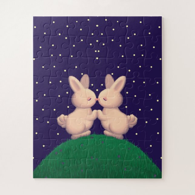 Puzzle Valentine Bunnies (Vertical)