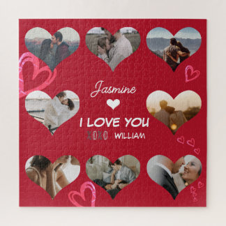 Puzzle Valentine Heart Collage de fotos XO Te Amo