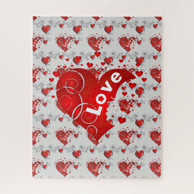 Puzzle Valentine Love Hearts  (Vertical)
