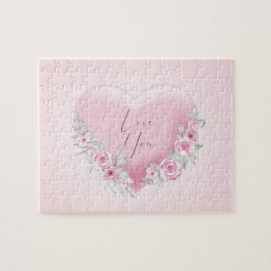 Puzzle Valentines Pink Heart