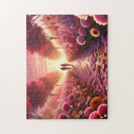 Puzzle Valentine's Sunset Flower Path Romantic Couple