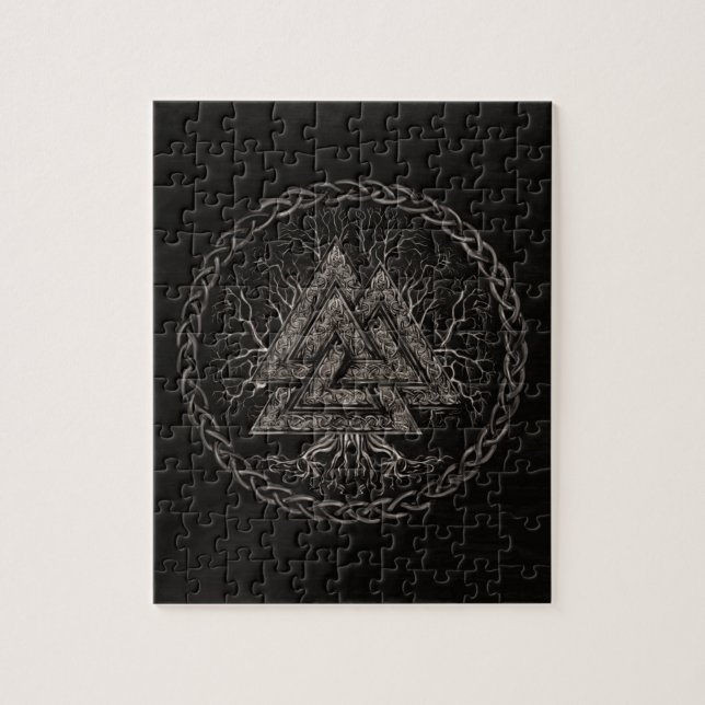 Puzzle Valknut y árbol de la vida Yggrdrasil (Vertical)