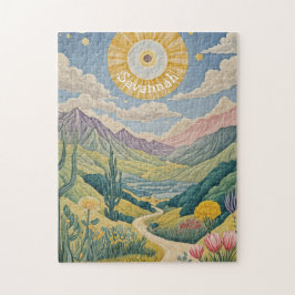 Puzzle Valle Tranquilo: Paisaje Pastel