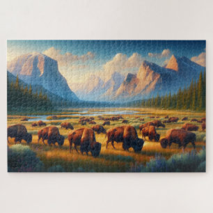 Puzzle Valle Wild Bison, montañas
