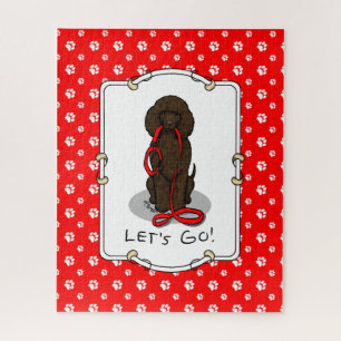 Puzzle ¡Vamos! Pasear al perro Irish Water Spaniel (hígad