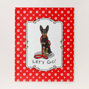 Puzzle ¡Vamos! Paseo de Pinscher Miniatura (negro y canel