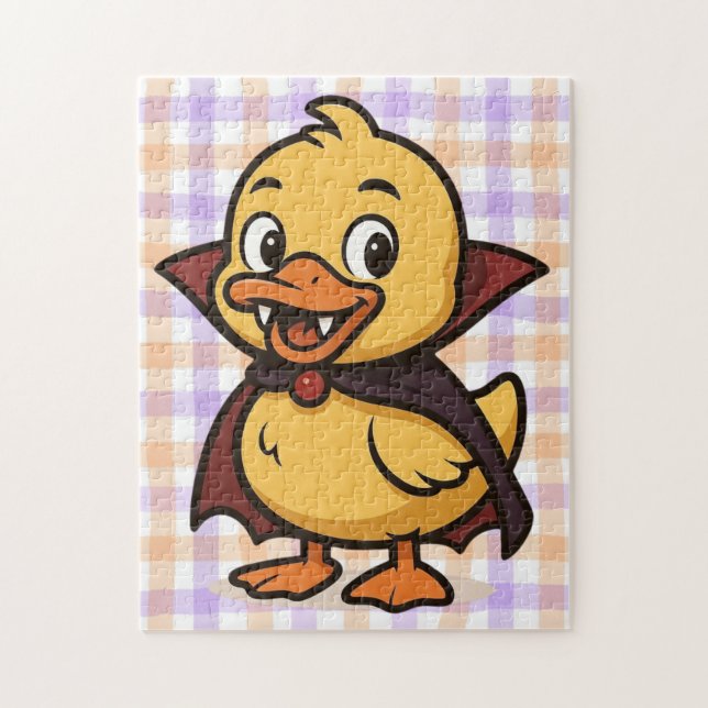 Puzzle Vampión de pato de Halloween personalizado (Vertical)