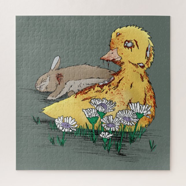 Puzzle Vampire-Zombie Easter Duckling (Vertical)