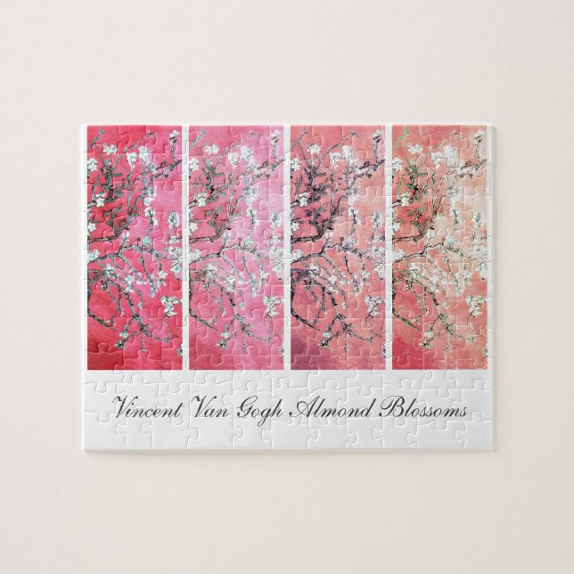 Puzzle Van Gogh Almond Flores Gradiente rosa oscuro (Horizontal)