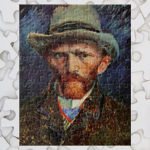 Puzzle Van Gogh; Autorretrato con sombrero de fieltro gri
