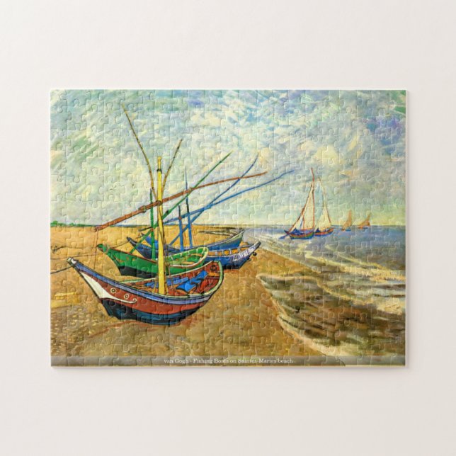 Puzzle Van Gogh - barcos de pesca en la playa de (Horizontal)