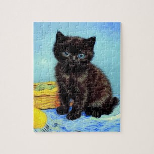 Puzzle Van Gogh Black Kitten con yarn
