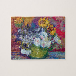 Puzzle Van Gogh - Naturaleza Muerta con Rosas y Girasoles