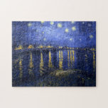 Puzzle Van Gogh: Noche estrellada sobre el Rhone<br><div class="desc">Un rompecabezas clásico fantástico del paisaje,  pintado por el pintor holandés Vincent Willem Van Gogh. 






COM</div>