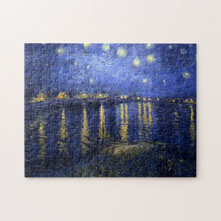 Puzzle Van Gogh: Noche estrellada sobre el Rhone