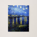 Puzzle Van Gogh - Noche estrellada sobre el Ródano<br><div class="desc">La famosa obra de arte de Vincent van Gogh,  Noche estrellada sobre el Ródano</div>