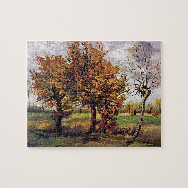 Puzzle Van Gogh - Paisaje Otoño Con Cuatro Árboles (Horizontal)