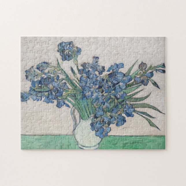 Puzzle Van Gogh Purple Irises Vase Floral Pintura (Horizontal)