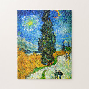Puzzle Van Gogh Road con Cypress y Star
