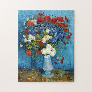 Puzzle Van Gogh Vase con Cornflowers y Poppies