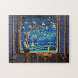 Puzzle Van Gogh y las luciérnagas nocturnas estrelladas