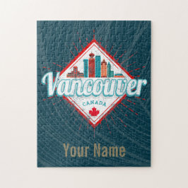 Puzzle Vancouver Skyline British Columbia Retro Canadá