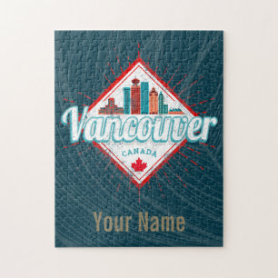 Puzzle Vancouver Skyline British Columbia Retro Canadá