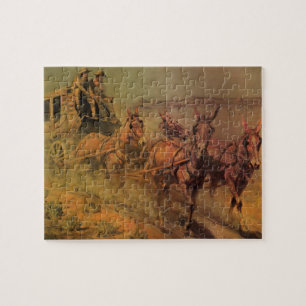 Puzzle Vaqueiros Antiguos, La diligencia por John Borein