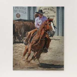 Puzzle Vaquera Rodeo Caballo Cabalgata Deportes Occidenta