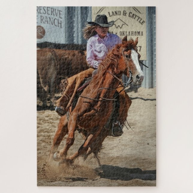 Puzzle Vaquera Rodeo Caballo Cabalgata Deportes Occidenta (Vertical)