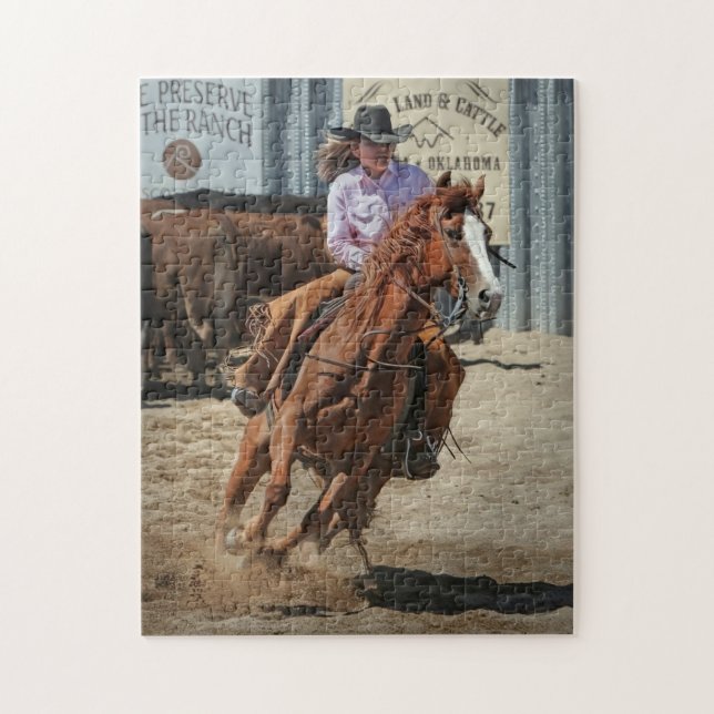 Puzzle Vaquera Rodeo Caballo Cabalgata Deportes Occidenta (Vertical)