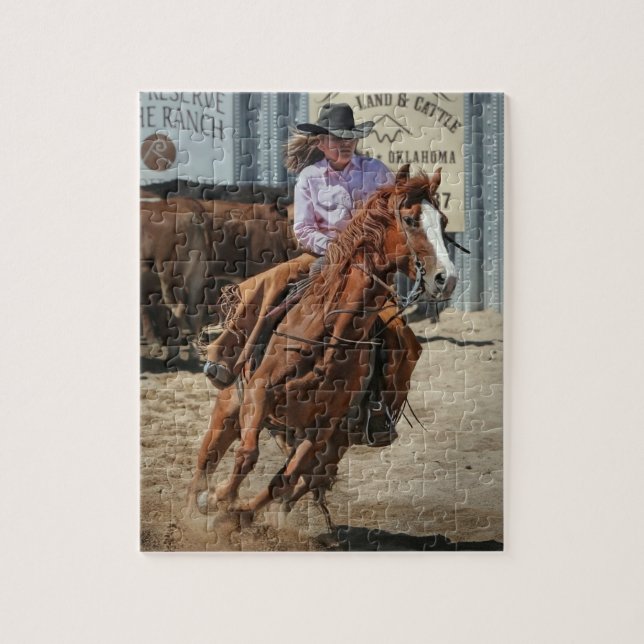Puzzle Vaquera Rodeo Caballo Cabalgata Deportes Occidenta (Vertical)
