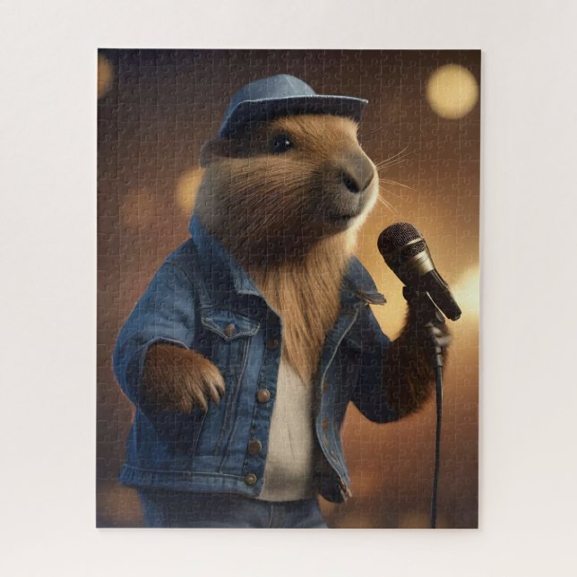 Puzzle "Vaquero de Capybara: Serenading the Wild West" (Vertical)