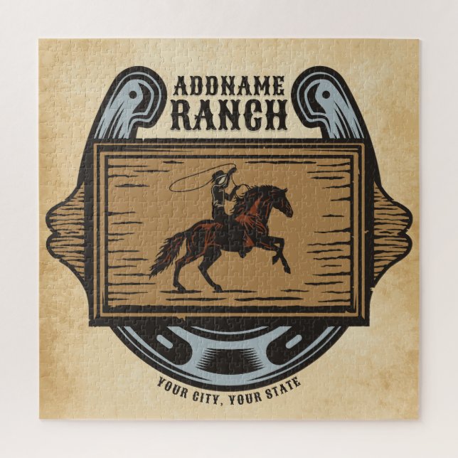 Puzzle Vaquero de lazo AGREGAR NOMBRE Familia Occidental  (Vertical)